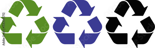 Isolated black recycling symbol on a white background design for ecological awareness theme use