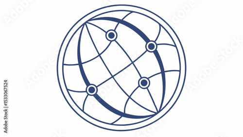 Abstract Globe with Interconnected Nodes Representing Global Network