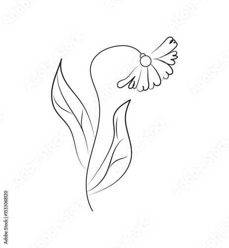 Flower black icon. Vector illustration