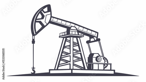 Simple Illustration of a Vintage Oil Pump Jack