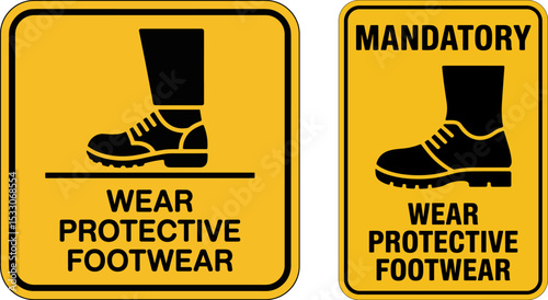 Mandatory Sign – Wear Protective Footwear Shoes Symbol Safety Label

