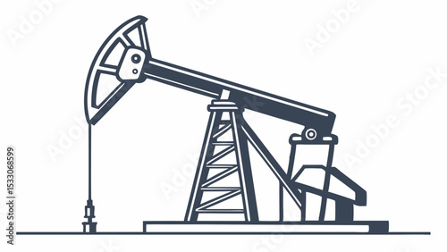 Stylized Illustration of an Oil Pump Jack in Operation (1)