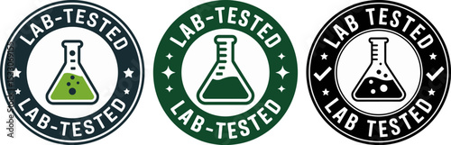 Lab Tested Round Vector Badge Icon – Certified Laboratory Analysis Seal Design

