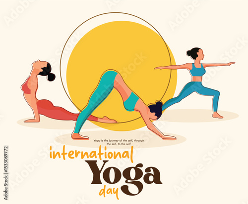 illustration of woman for 21 june-international yoga day web banner EPS10 vector.
