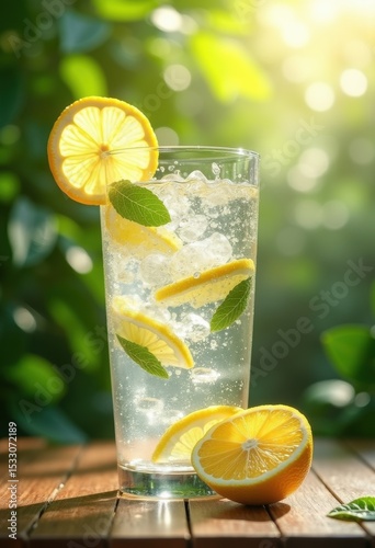 refreshing clear water glass lemon slice citrus detail nature refreshment, drink, beverage, liquid, splash, drop, zest, hydration, lemonade, transparent photo