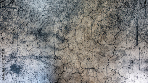 Textured concrete surface with crack patterns providing a grungy and weathered appearance