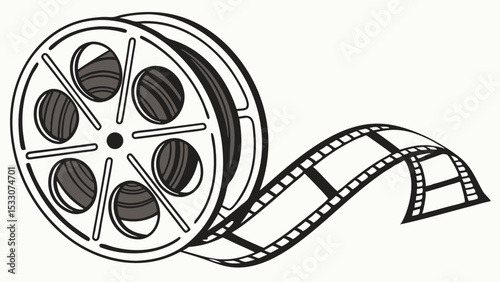Classic Film Reel and Strip of Film