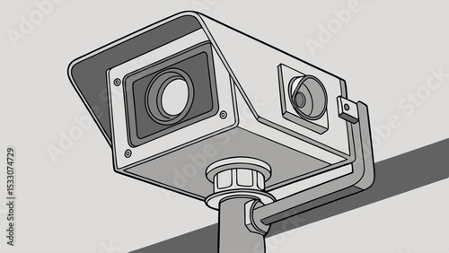 Detailed Illustration of a Security Surveillance Camera