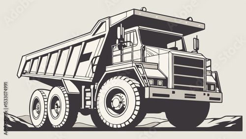 Powerful Articulated Dump Truck Illustration
