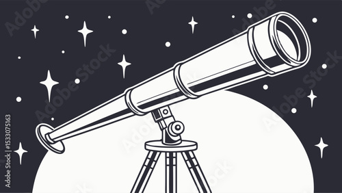 Retro Telescope Aimed at the Night Sky