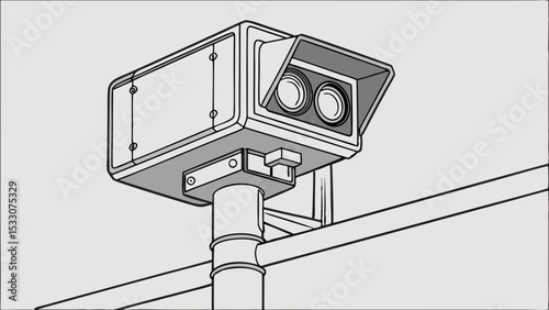 Speed Camera Mounted on a Pole