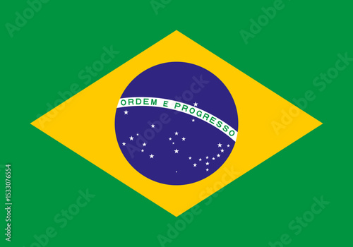 Vector flag of Brazil, a country in South America. Accurate dimensions and official colors. This file is suitable for digital editing and printing of any size.