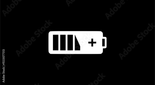 Battery charge icon vector. indicator battery illustration symbol. accumulator logo.
