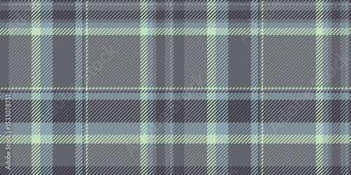 Sophisticated muted grey and pastel green plaid pattern. Ideal for textile design, fashion, website backgrounds, or any project requiring a subtle yet stylish texture.