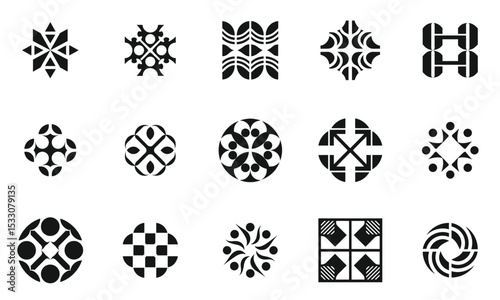 A diverse collection of intricate black and white geometric patterns, showcasing various designs that inspire creativity and evoke a sense of modern artistry.