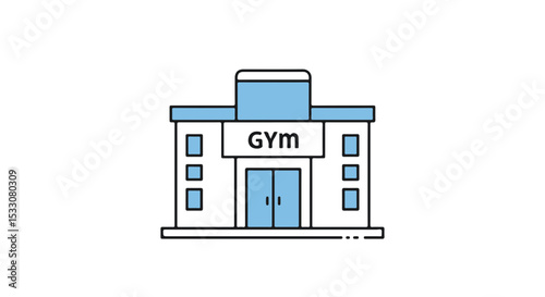 Gym Building Illustration