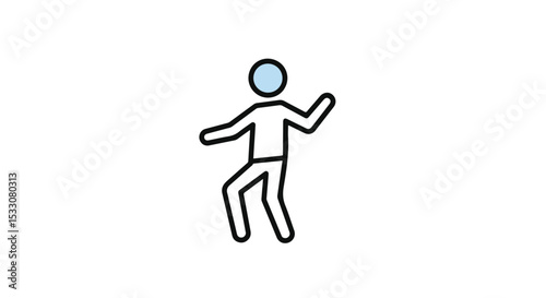 Dancing Stick Figure Icon.