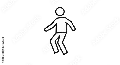 Simple stick figure of a person walking or running.