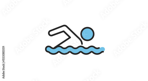 Person swimming in the pool.