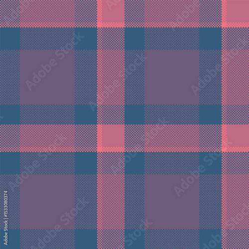 Pixelated plaid pattern in pastel hues. A nostalgic, retro feel, ideal for backgrounds, textiles, or digital art projects seeking vintage texture.