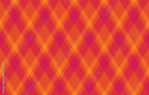 Argyle pattern of geometric rhombus. Harlequin check wallpaper design. Classic diamond shaped textile material for web background, print fabric clothing, sweater, wrapping paper, gift card, invitation