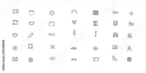 Collection of Minimalist Line Icons Diverse Set of Simple Symbols for Design Projects