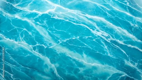 Abstract Ocean Marble Texture Deep Cyan Milk White Swirls background