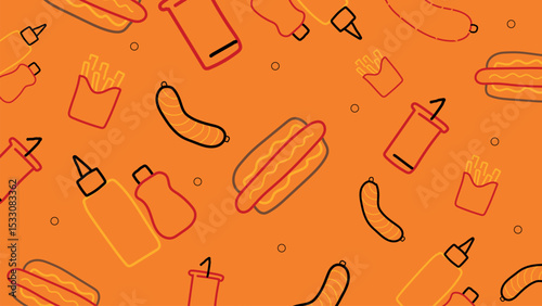 Fast food elements background