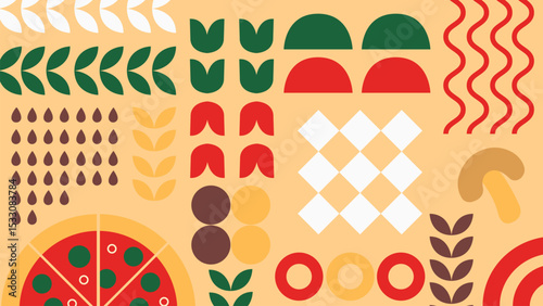 Warm kitchen icons background
