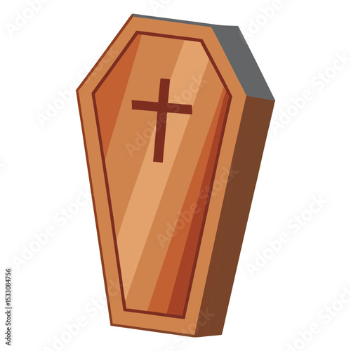 Modern Coffin Vector with Wooden Texture Design