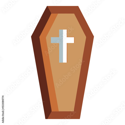 Minimal Coffin Vector Illustration with Texture