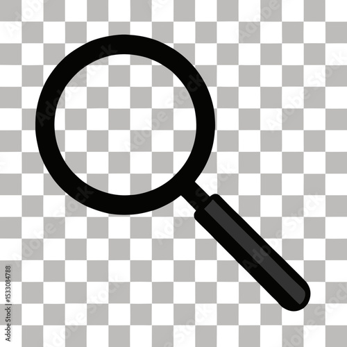 Minimalist Magnifying Glass Icon Flat Vector Art