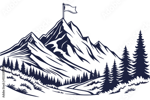 Achievement Mountain Flag Top 