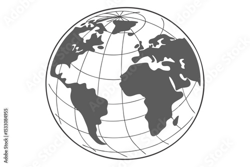 Transparent Globe Earth Realistic Vector Art