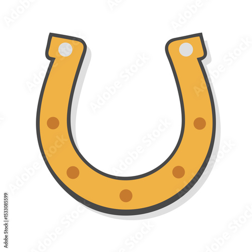 Yellow horseshoe icon symbolizing luck and prosperity for Eid al-Adha  