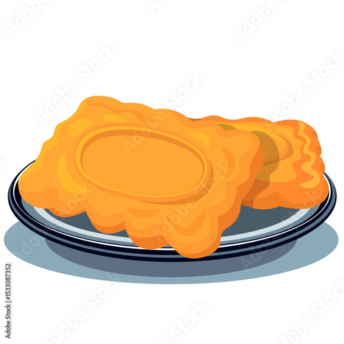 Two cookies lie on a plate without a background