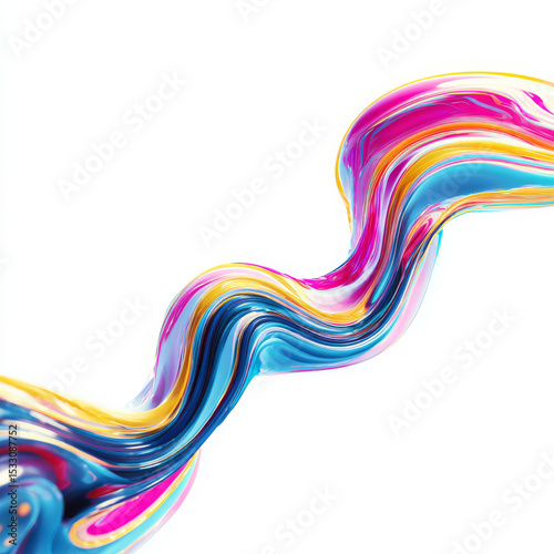 Abstract Fluid Artwork: A mesmerizing swirl of vibrant colors dances across the canvas, creating a dynamic and fluid composition that captivates the eye. 