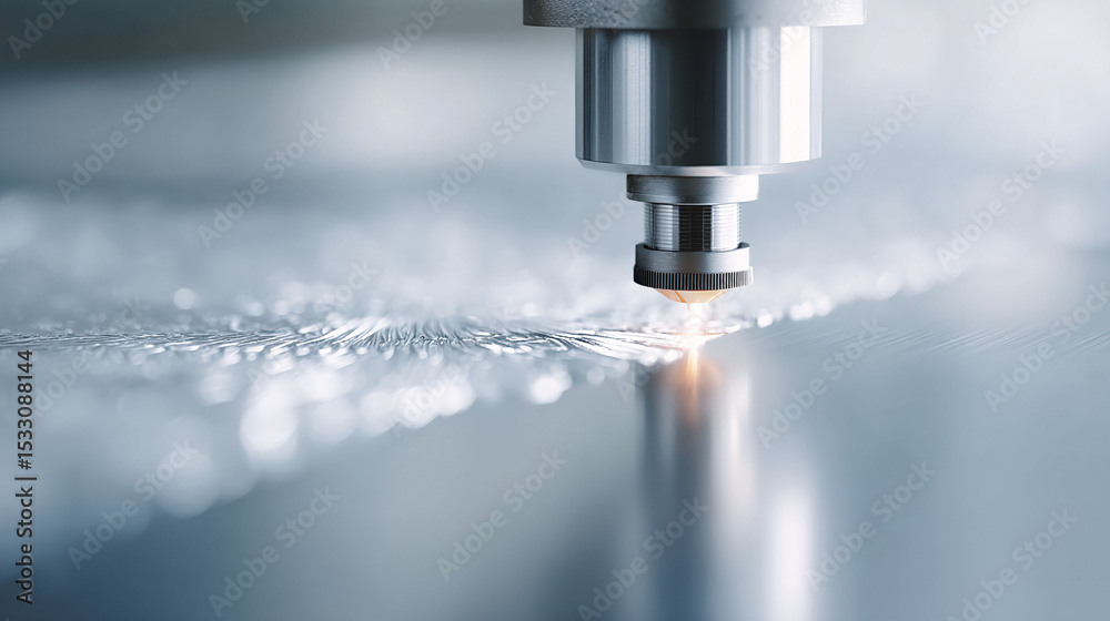 Precision machining in action. A gleaming CNC laser cutter etching intricate patterns, symbolizing accuracy, innovation, and the future of manufacturing processes. Precision machining in action. A gleaming CNC laser cutter etching intricate patterns, symbolizing accuracy, innovation, and the future of manufacturing processes.