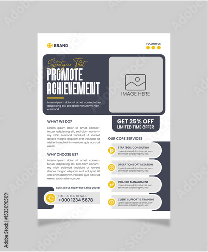 Corporate modern and simple business flyer design template