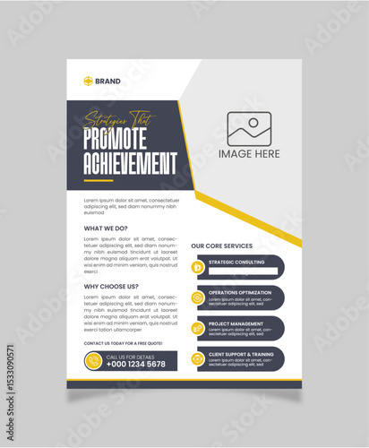 Corporate modern and simple business flyer design template