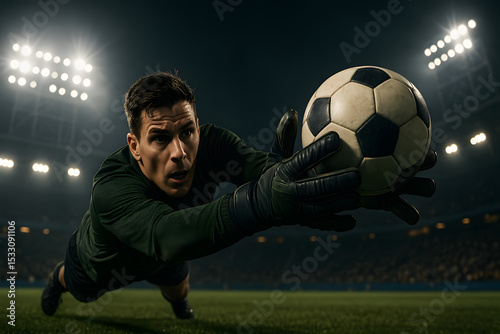 Goalkeeper Making A Save