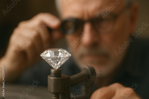 Jeweler Examining Diamond