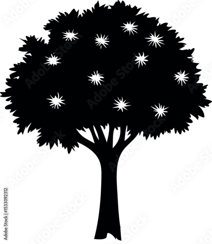 set of trees vector on white background 