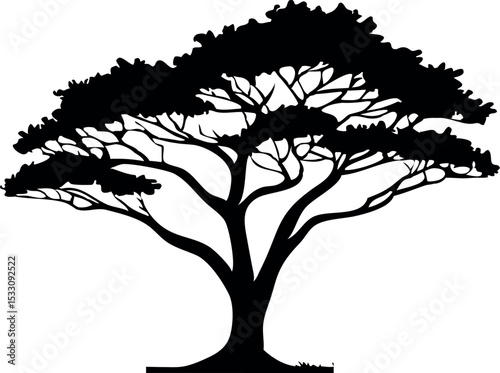 tree silhouettes on white background 