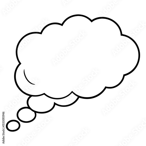 Minimal Thought Cloud Line Art Brainstorming Icon