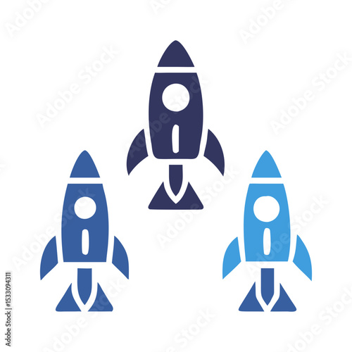 Minimal Rocket Logo Set Drawing