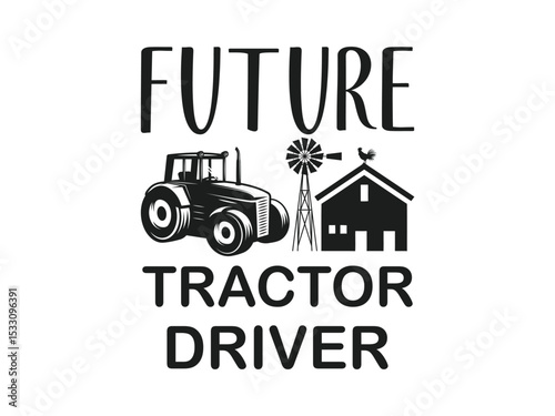 Future tractor Driver Cute Farm Kid T Shirt for Little Farmers
