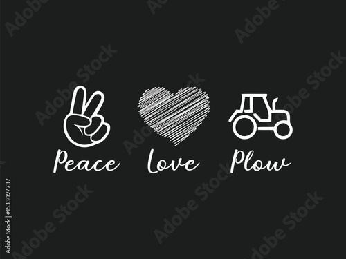 Peace love plow retro farmer vibes t shirt for farm life lovers