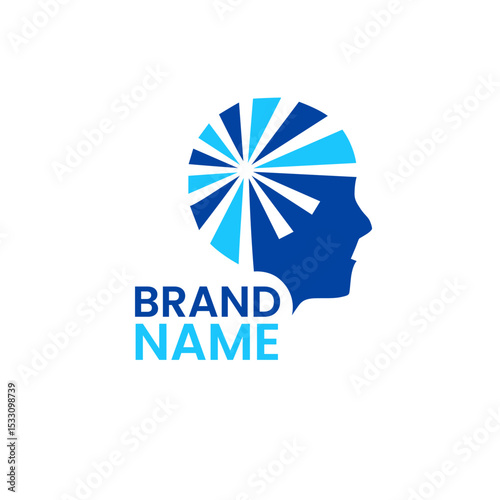 Bright Brain Mind logo design vector art illlustration