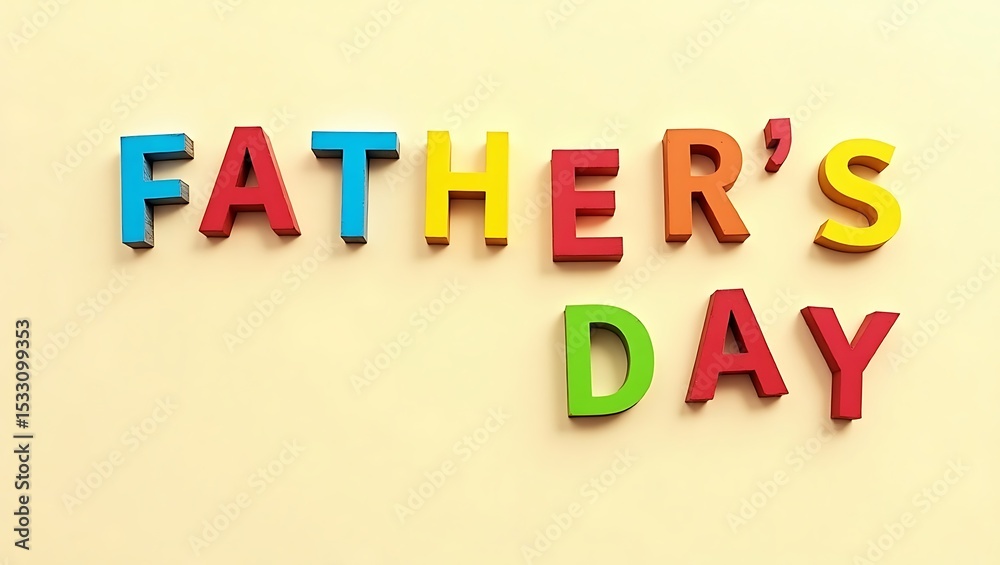 Obraz premium Colorful fathers day message on beige background
